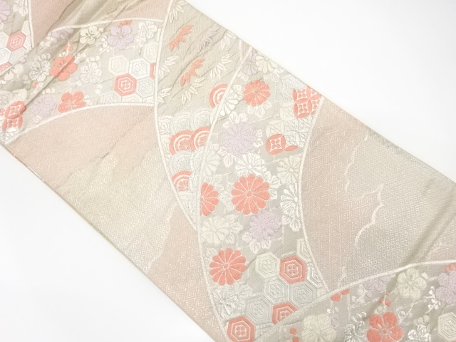 JAPANESE KIMONO / ANTIQUE FUKURO OBI / SILK / WOVEN UME